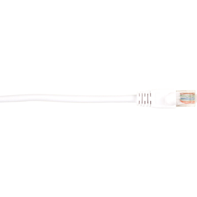 White Cat5e ethernet patch cable with snagless boot connectors and RJ-45 terminations