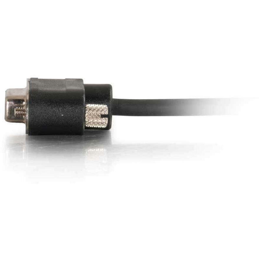 C2G 52176 10ft RS232 DB9 Modem Cable with Low Profile Connectors - In Wall - F/F, Copper Conductor, Molded, Black