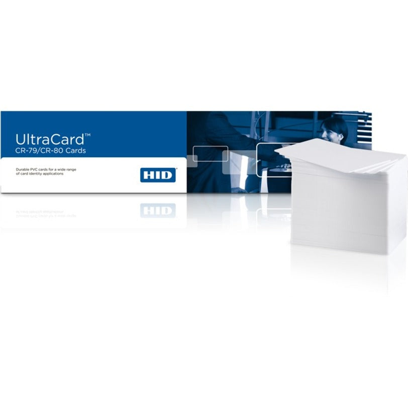 Fargo 082267 UltraCard PVC Card, 3.38" x 2.13" Length, 500 - White