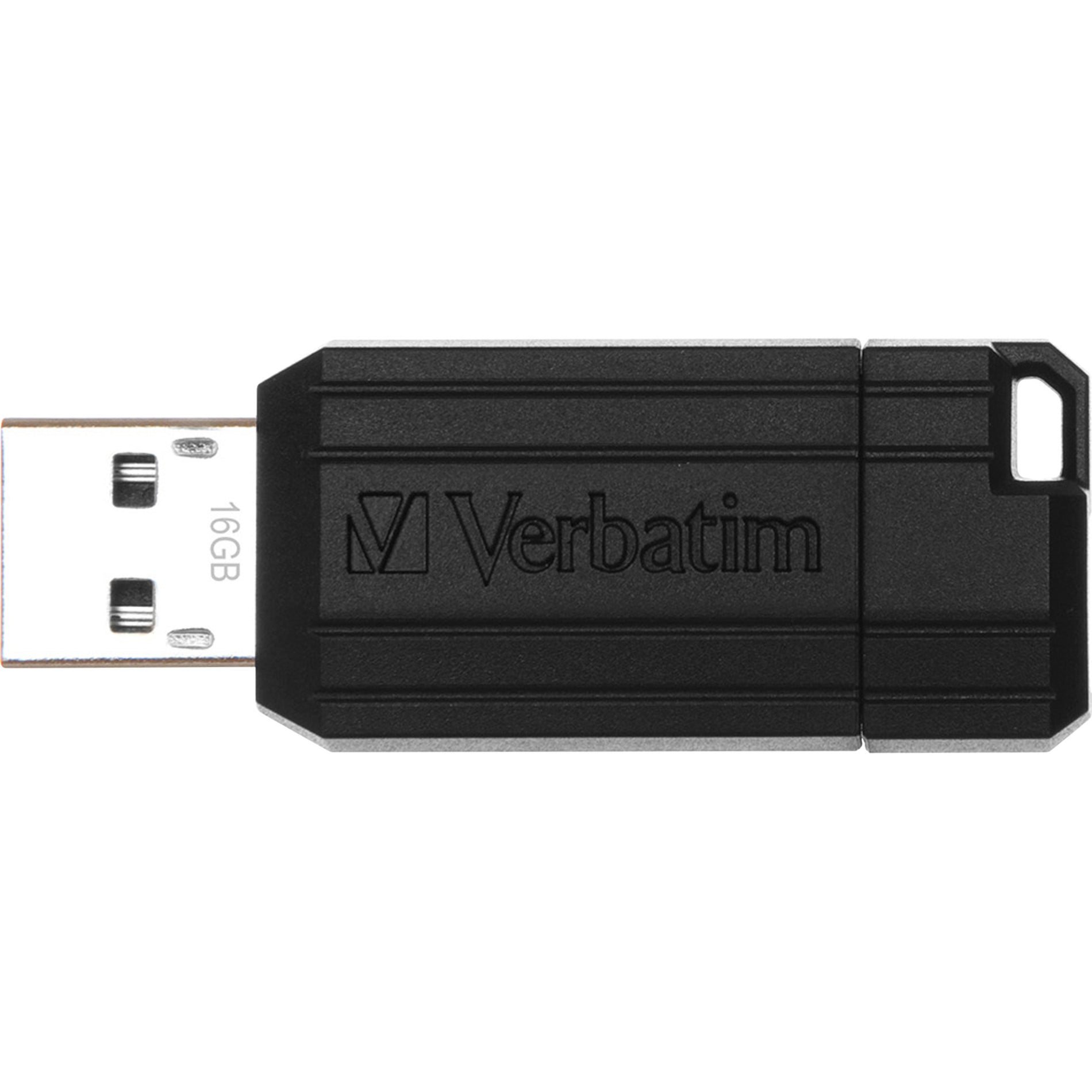 Microban 49063 PinStripe USB Flash Drive, 16GB, Black