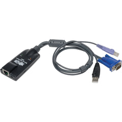 Tripp Lite NetDirector USB/VGA/RJ-45 KVM Cable, Virtual Media & CAC Support, RJ-45 Female to USB-A/HD-15 Male, Compatible with B064-IPG Series, TAA Compliant Black - B055-001-UV2CAC (3 Year Warranty)