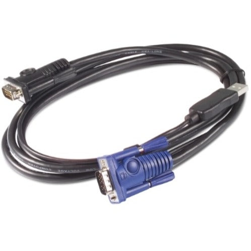 Detailed view of APC KVM cable showing USB and VGA connection points-alternate-image3