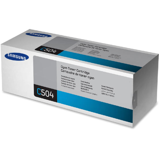 Samsung CLT-C504S cyan toner retail packaging box showing product details-alternate-image4