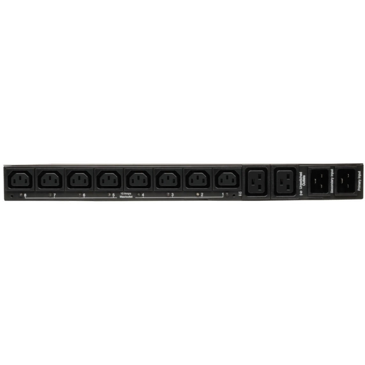 Tripp Lite PDUMH20HVAT Metered PDU 16/20A 200-240V 1U Horizontal Rackmount C13/C19 Outlets  Tripp Lite PDUMH20HVAT Gemeten PDU 16/20A 200-240V 1U Horizontale Rackmontage C13/C19 Stopcontacten