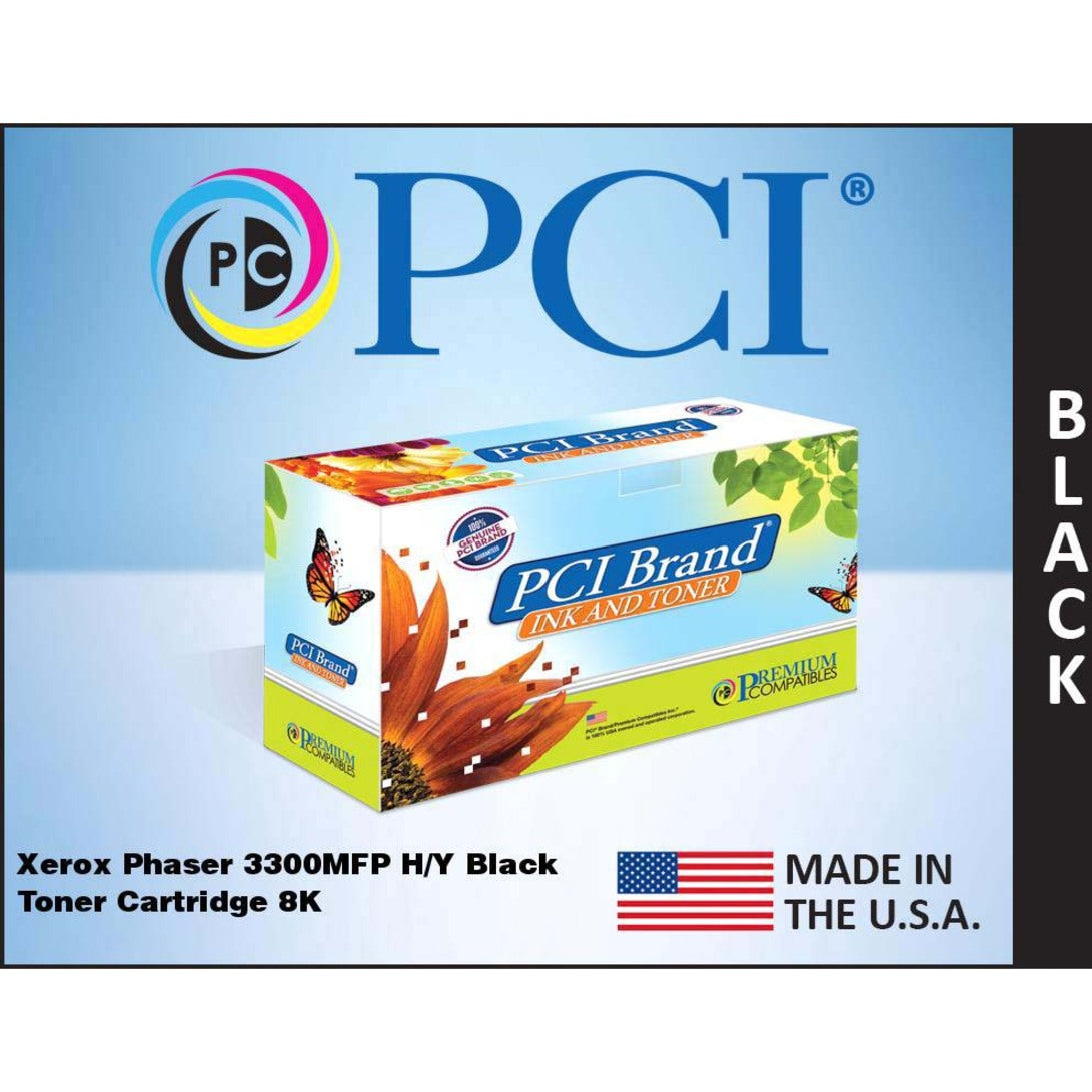 Premium Compatibles 106R01412-PCI Xerox Phaser 3300MFP Black Toner Cartridge 8K Yield, Made in the USA
