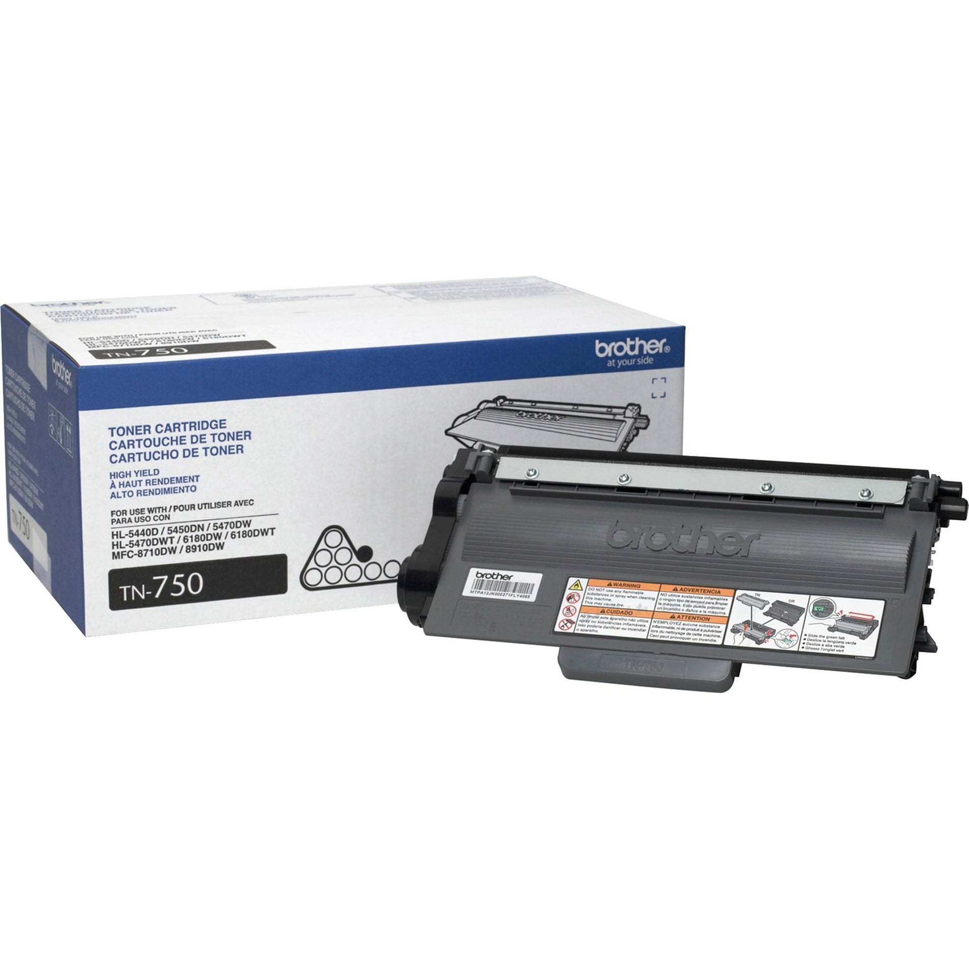 Brother TN750 Toner Cartridge, High Yield, Black - 8000 Pages