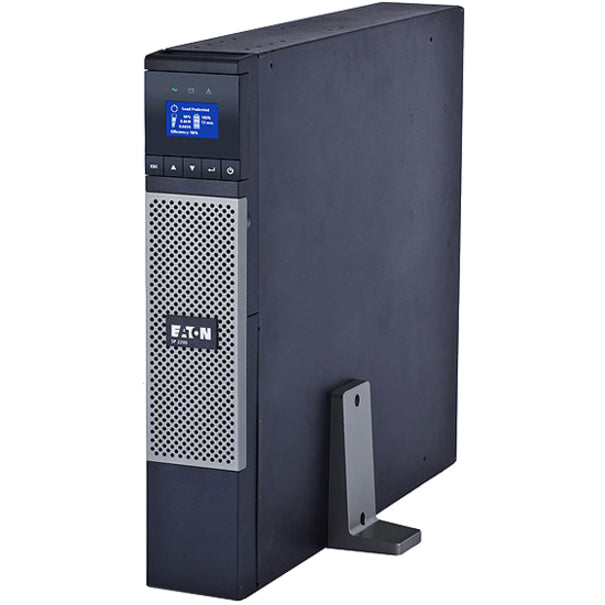 Eaton 5P 1500VA UPS in tower configuration showing LCD display panel and ventilated front grille design