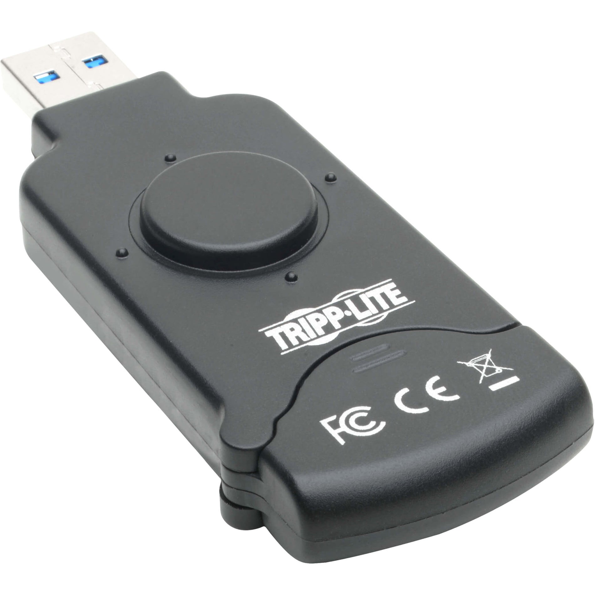 Back view of Tripp Lite SD card reader showing certification markings-alternate-image2