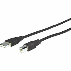 Comprehensive USB 2.0 Data Transfer Cable, 15ft A Male to B Male, High-Speed 480Mbps, Shielded Twisted Pair, Strain Relief, For Printers/Scanners/Keyboards, RoHS Certified - USB2-AB-15ST Black (Lifetime Warranty)