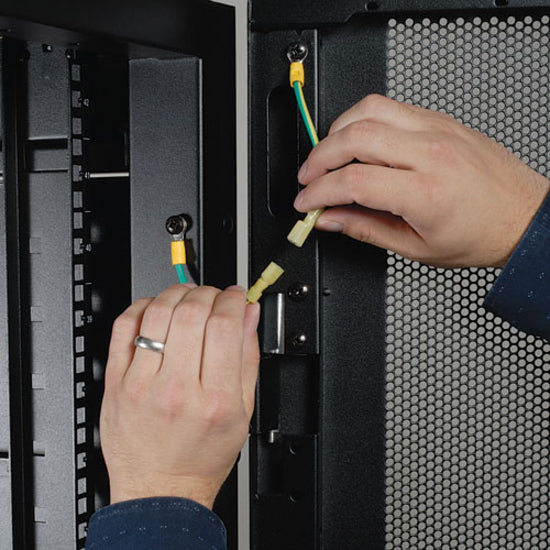 Demonstration of grounding system installation and connection points