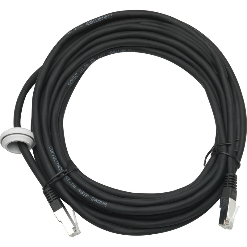 AXIS 5700-331 5-meter black network cable with RJ-45 connectors and white gasket seal