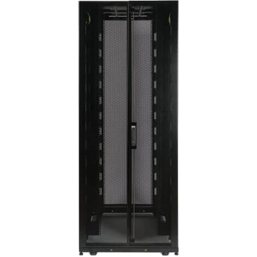 Internal view of rack showing PDU mounting rails and cable management features