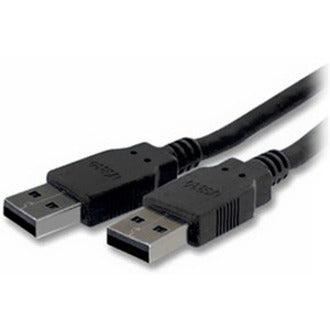 Black USB 3.0 cable with Type-A male connectors on both ends featuring molded strain relief