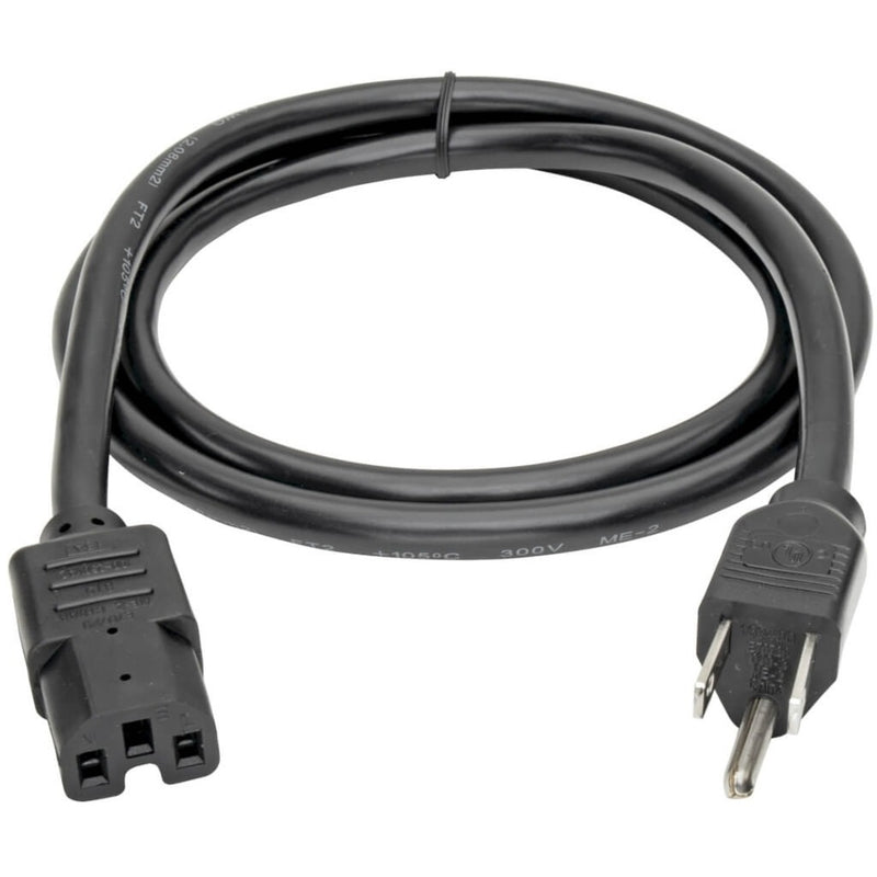 Full length view of Tripp Lite P019-004 power cord showing both connectors and cable