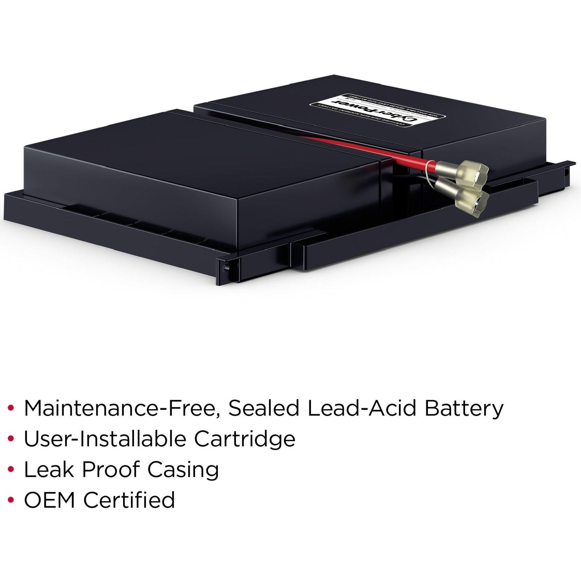 CyberPower RB0670X2 battery cartridge highlighting key features and certifications-alternate-image4