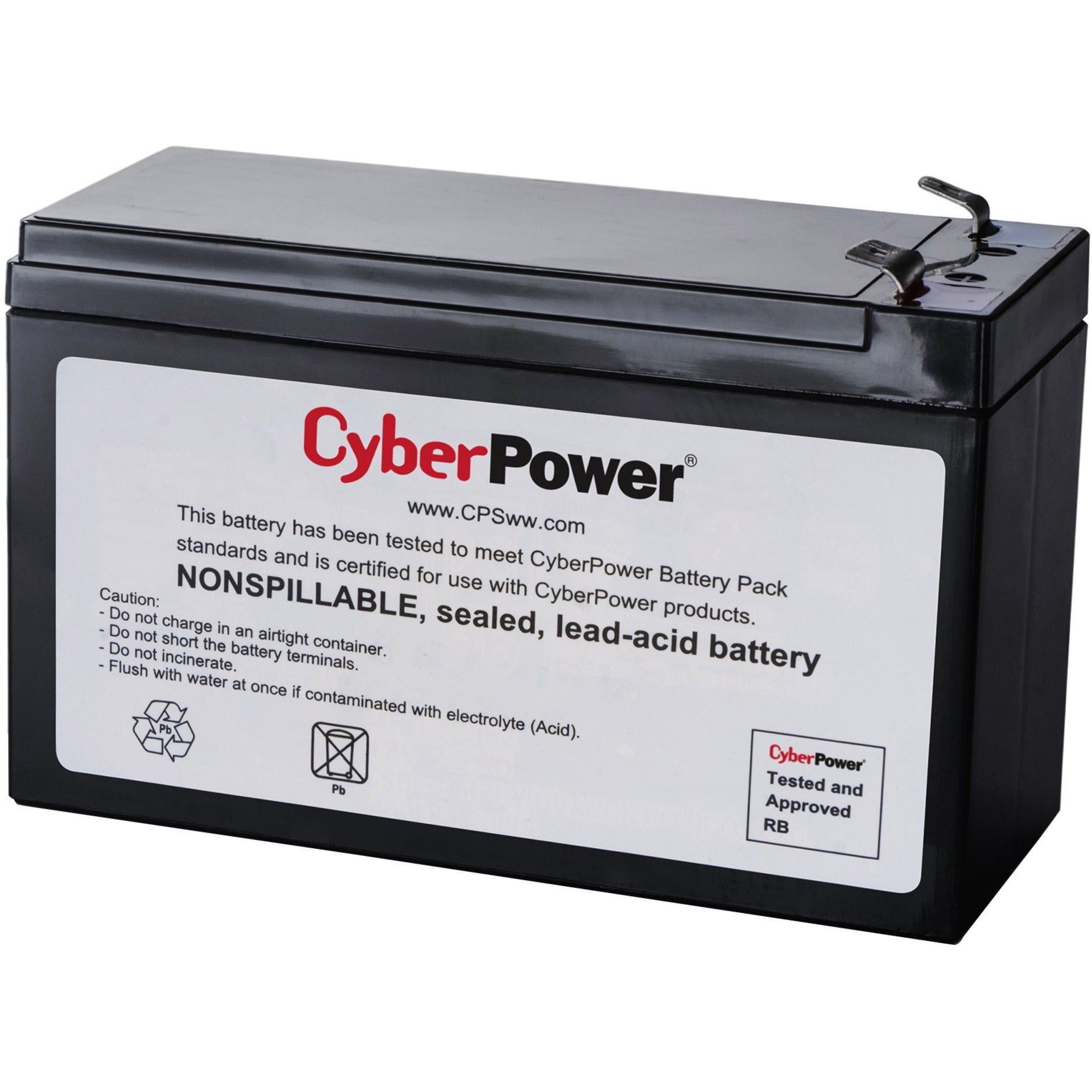 CyberPower RB1290 UPS Replacement Battery Cartridge, 18 Month Warranty, 12V DC, 9000mAh