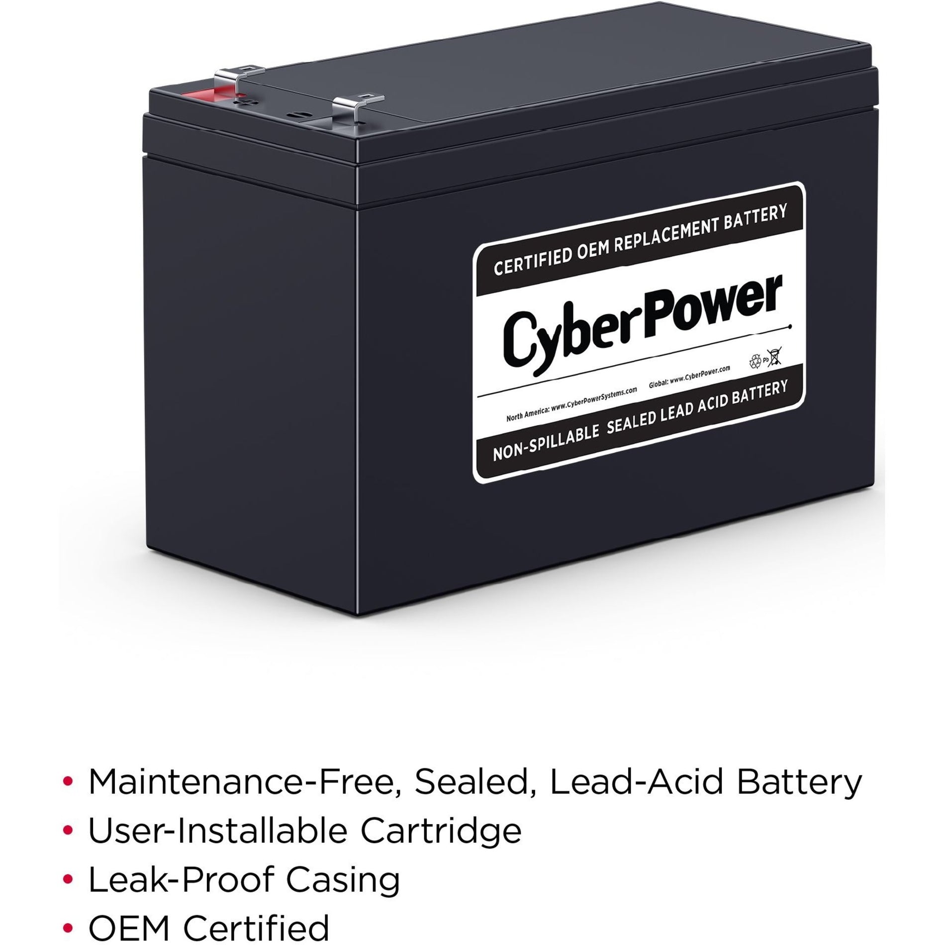 CyberPower RB1290 UPS Ersatzbatteriepatrone 18 Monate Garantie 12V Gleichstrom 9000mAh
