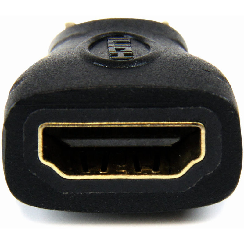 Close-up front view of HDMI port showing gold-plated connector interface