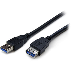 สายเคเบิลขยาย USB 3.0 SuperSpeed ขนาด 6 ฟุต สีดำ A ถึง A - M/F การถ่ายโอนข้อมูลที่ความเร็วสูง การรับประกันตลอดชีพ