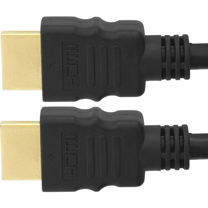 Close-up view of 4XEM HDMI connector showing gold-plated pins and strain relief design