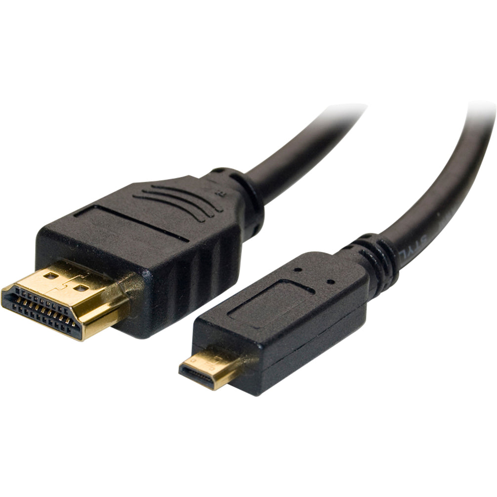 4XEM 4XHDMIMICRO6FT 6FT Micro HDMI To HDMI Adapter Cable, 10.2 Gbit/s Data Transfer Rate, Gold Plated Connectors