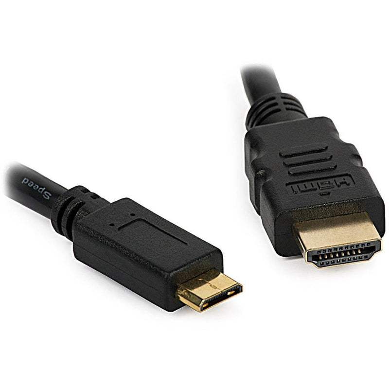 Detailed view of Mini HDMI and HDMI connector ends showing compact design and build quality