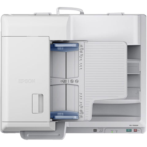 Top view of Epson DS-70000 displaying paper path and ADF mechanism-alternate-image4