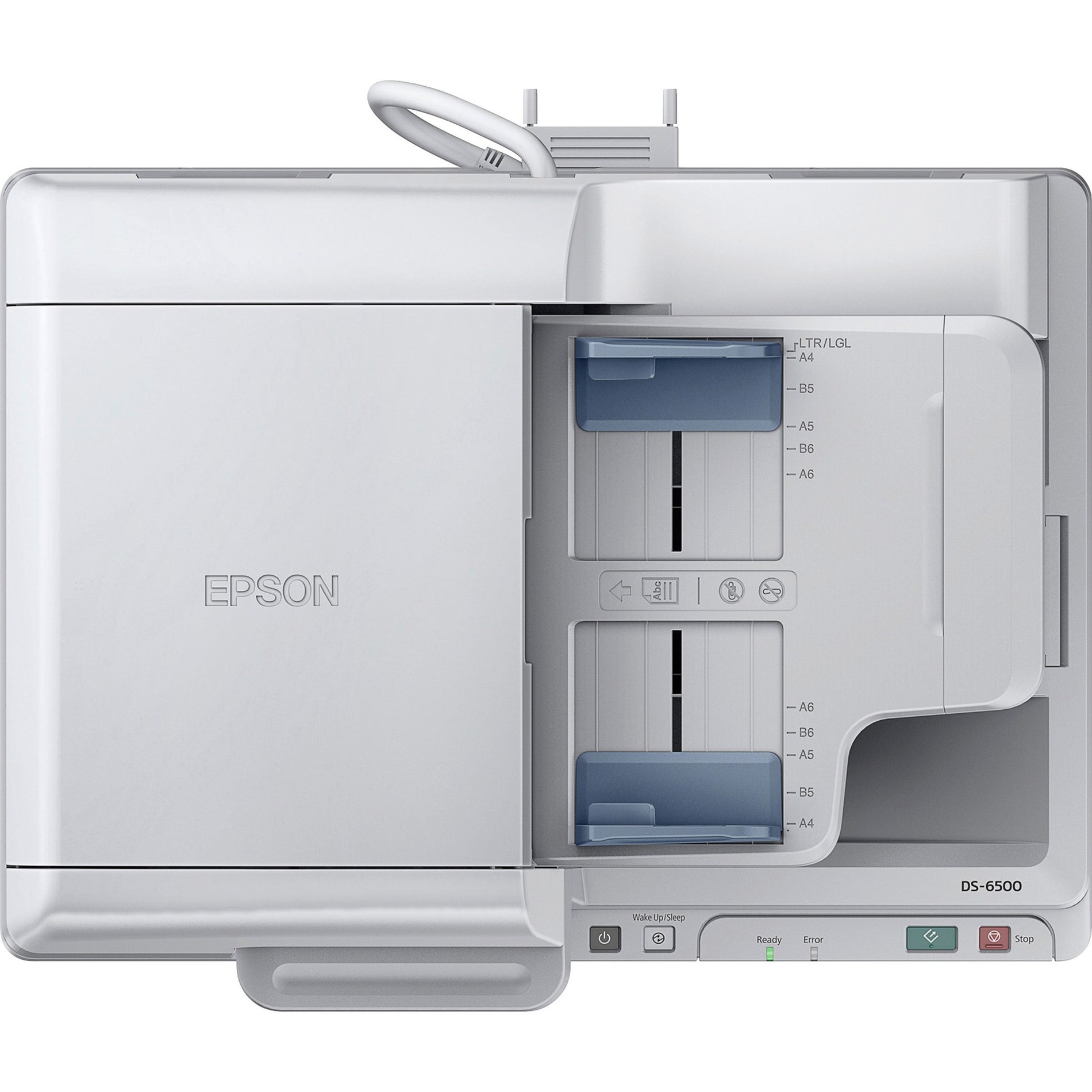 Epson B11B205221 WorkForce DS-6500 Document Scanner, 100 Sheet Auto, White