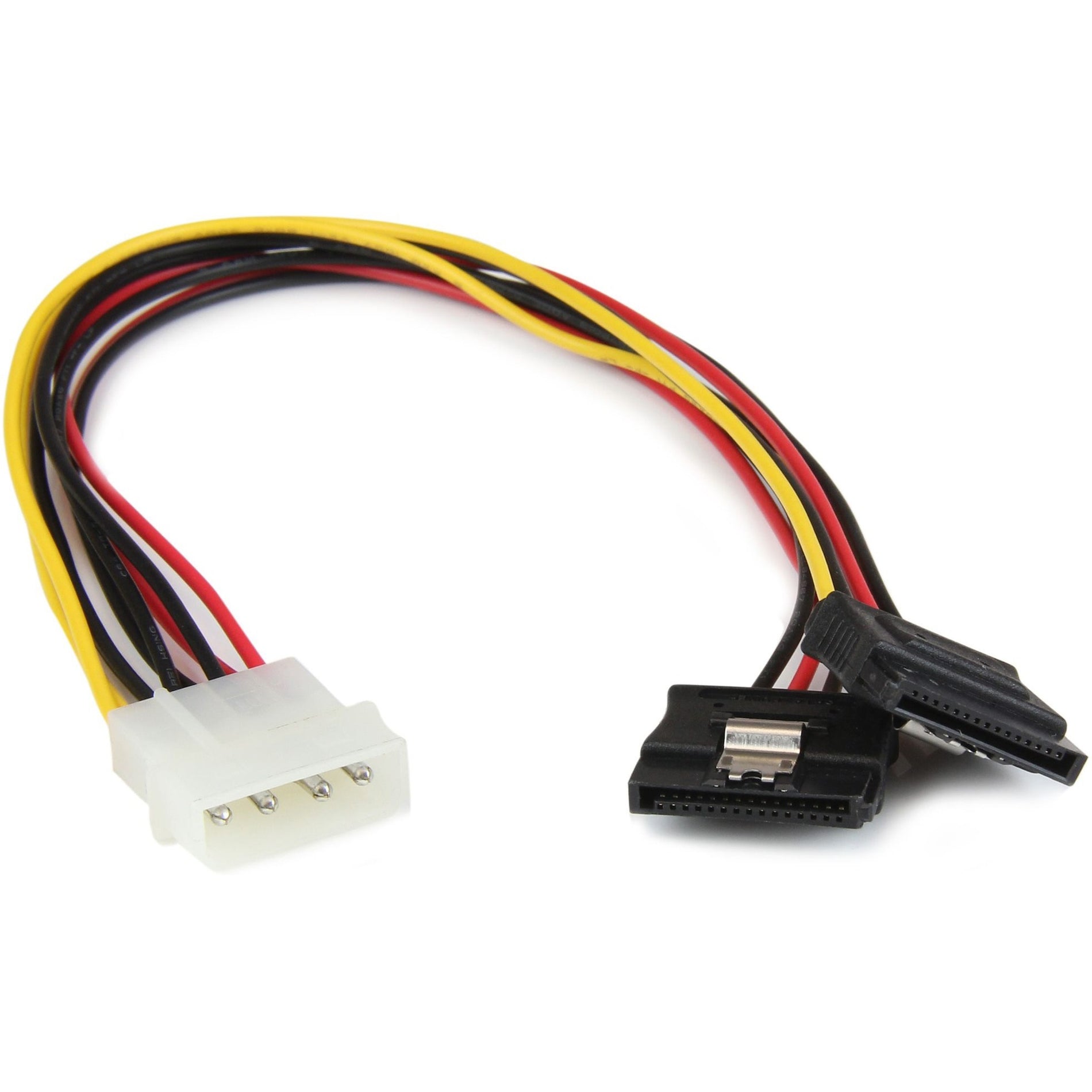 StarTech.com PYO2LP4LSATA 12in LP4 to 2x Latching SATA Power Y Cable Splitter Adapter SATA Laufwerke einfach verbinden