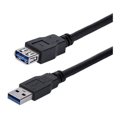 StarTech.com SuperSpeed USB 3.0 Data Transfer Cable, Extension A to A M/F, 5 Gbit/s, 1m Black, Shielded Twisted Pair, RoHS Compliant - USB3SEXT1MBK (Lifetime Warranty)