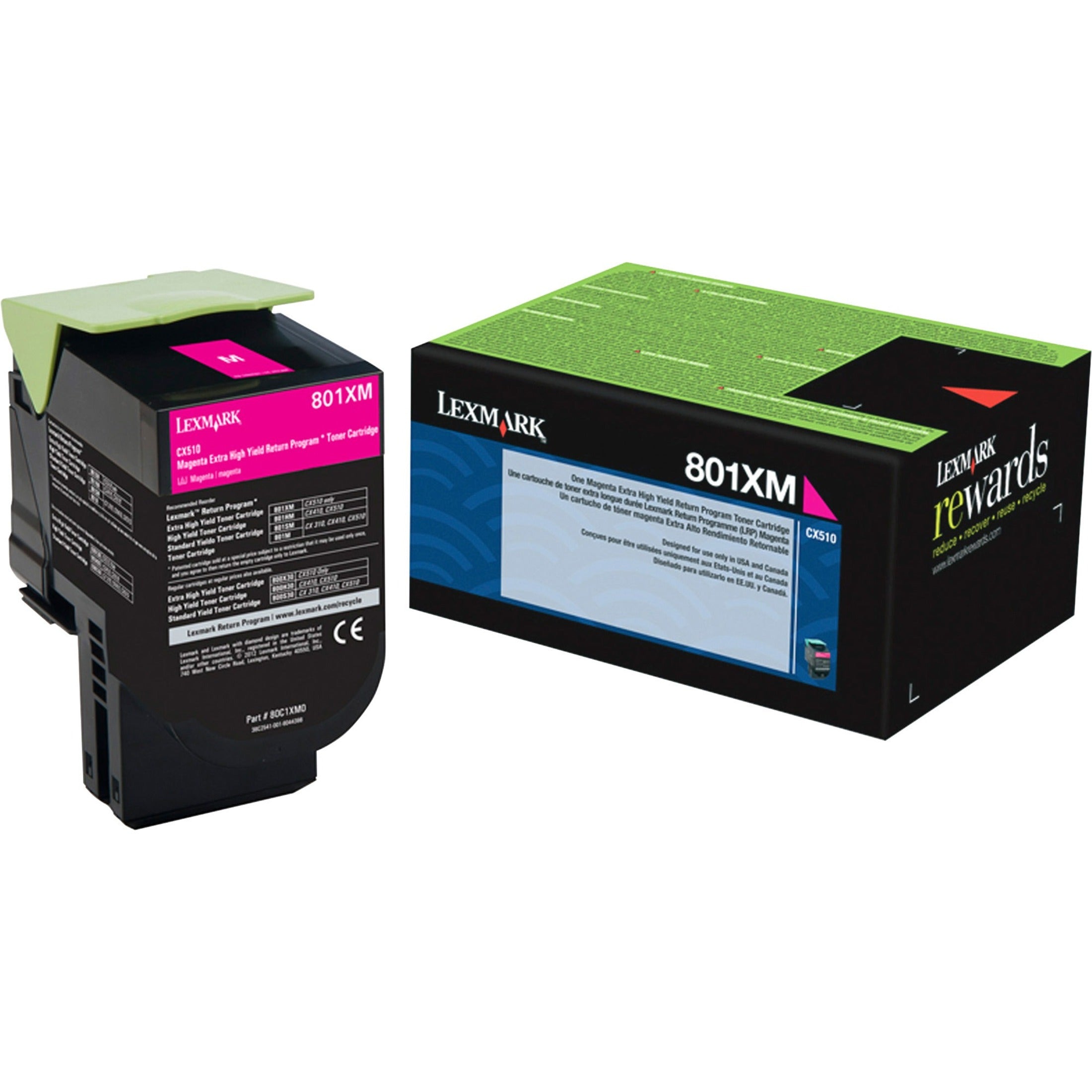 Lexmark 80C1XM0 Unison 801XM-tonerkassett Extra High Yield Magenta 4000 sidor