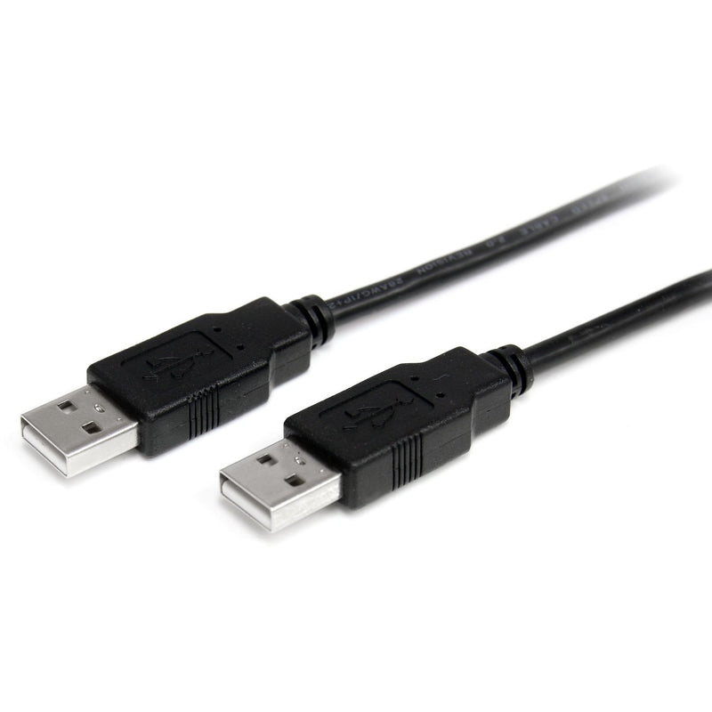 StarTech.com USB 2.0 cable with two black male Type-A connectors against white background