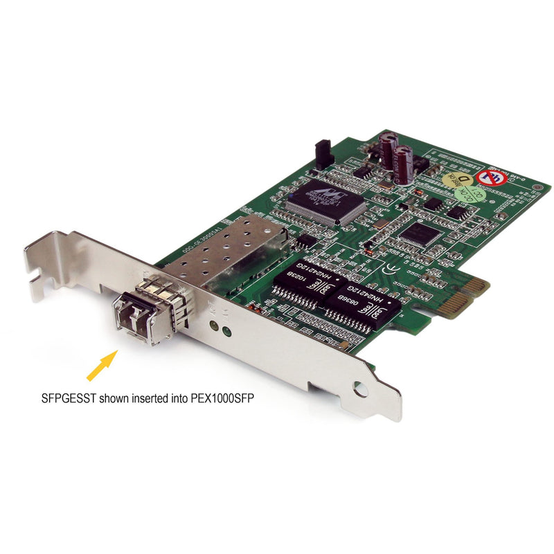 SFPGESST module installed in PEX1000SFP PCIe network adapter