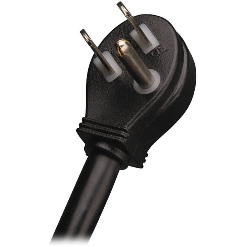 Close-up view of Tripp Lite TLP806TEL's right-angle power plug design-alternate-image2