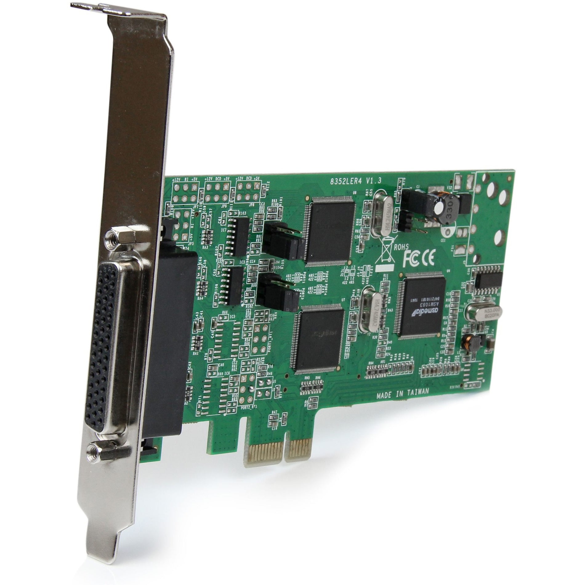 Angled view of the PCI Express serial card showing low-profile design-alternate-image4