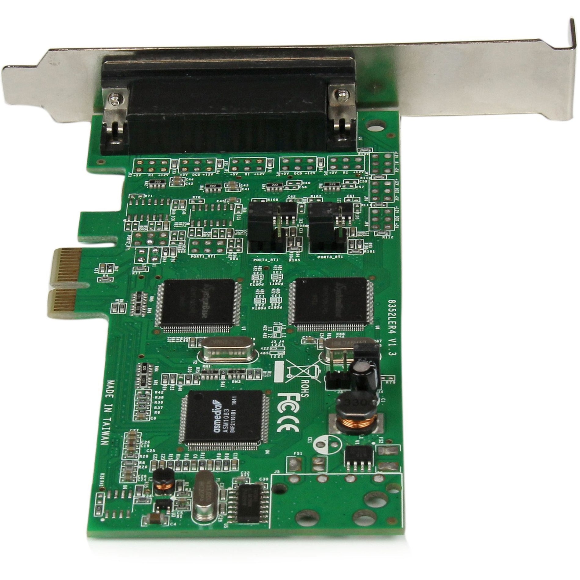 Top view of the PCI Express serial card circuit board showing component layout-alternate-image3