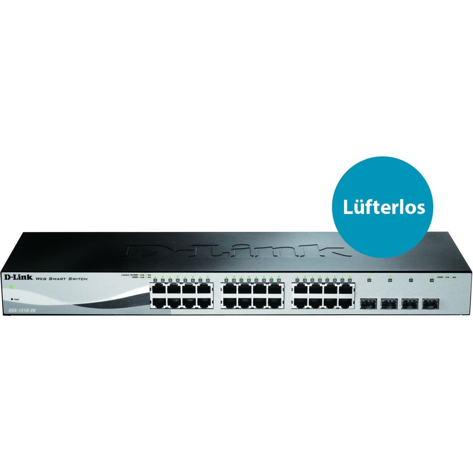 D-Link DGS-1210-28 WebSmart Ethernet Switch, 24-Port 10/100/1000Mbps + 4-Port SFP