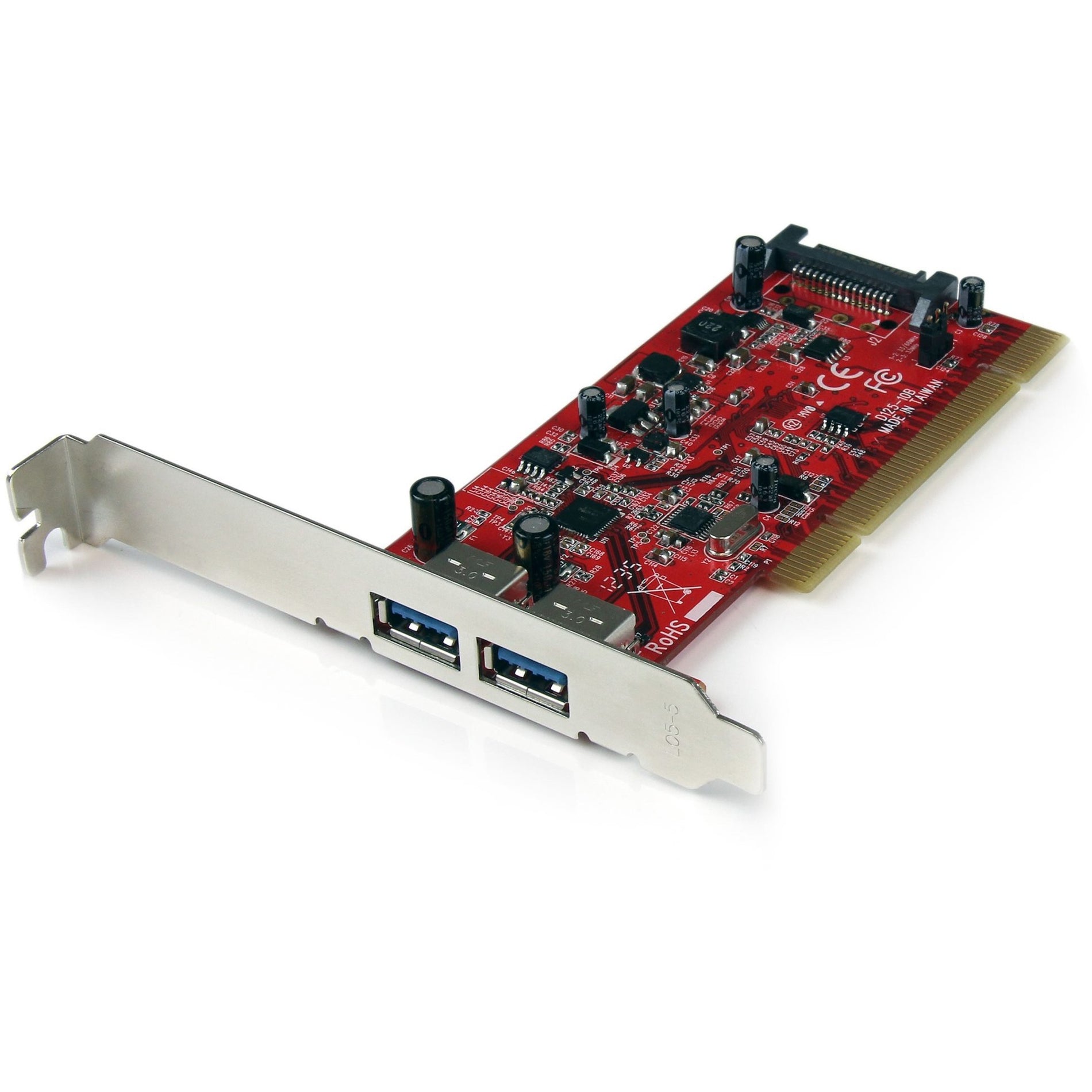 StarTech.com PCIUSB3S22 2ポートPCIスーパースピードUSB3.0アダプターカード、SATA電源、高速データ転送、簡単な取り付け スタートテック、PCIUSB3S22