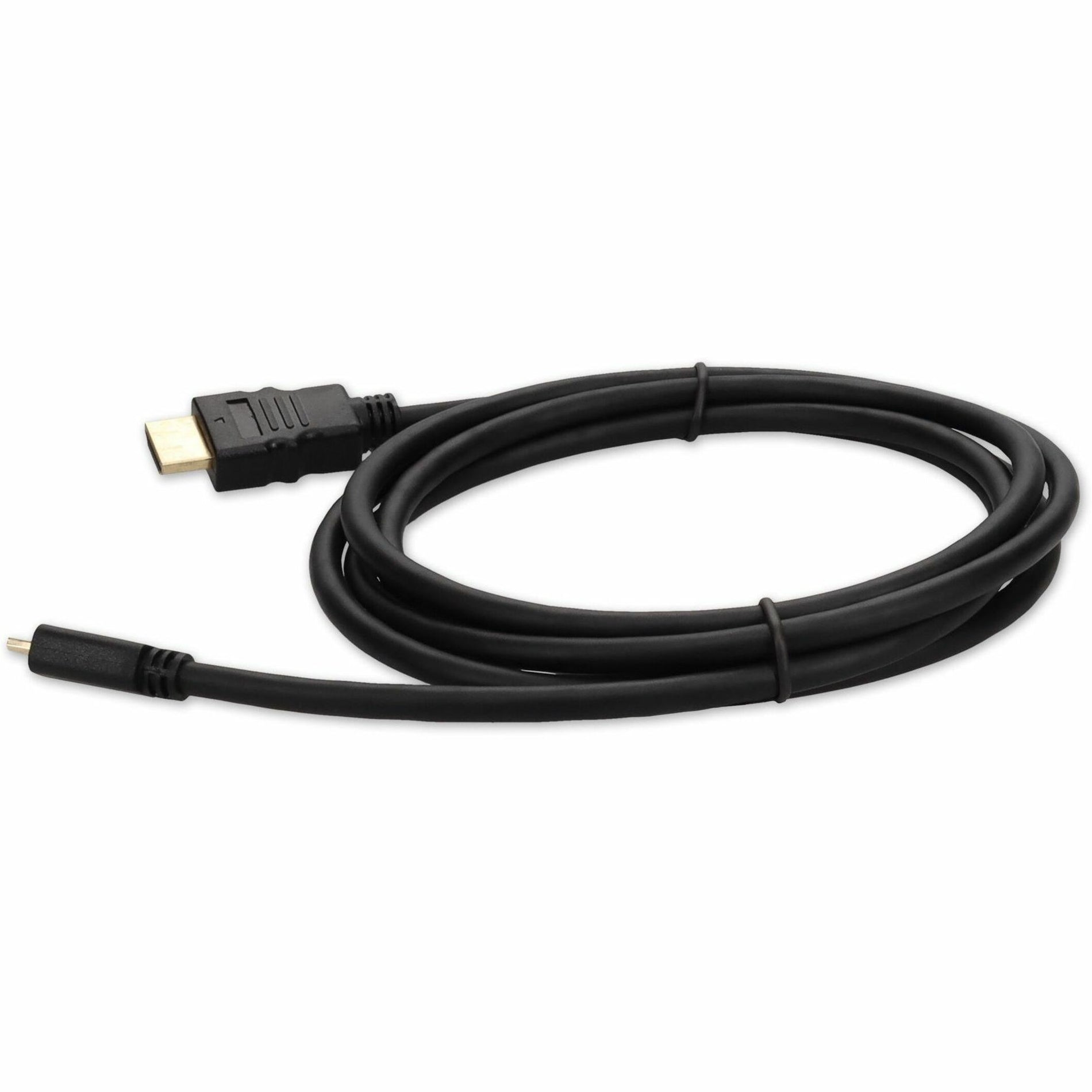AddOn HDMI2MHDMI3 3ft (30cm) HDMI to Micro-HDMI Adapter Cable - Male to Male Copper Conductor 3 ft Cable Length Black