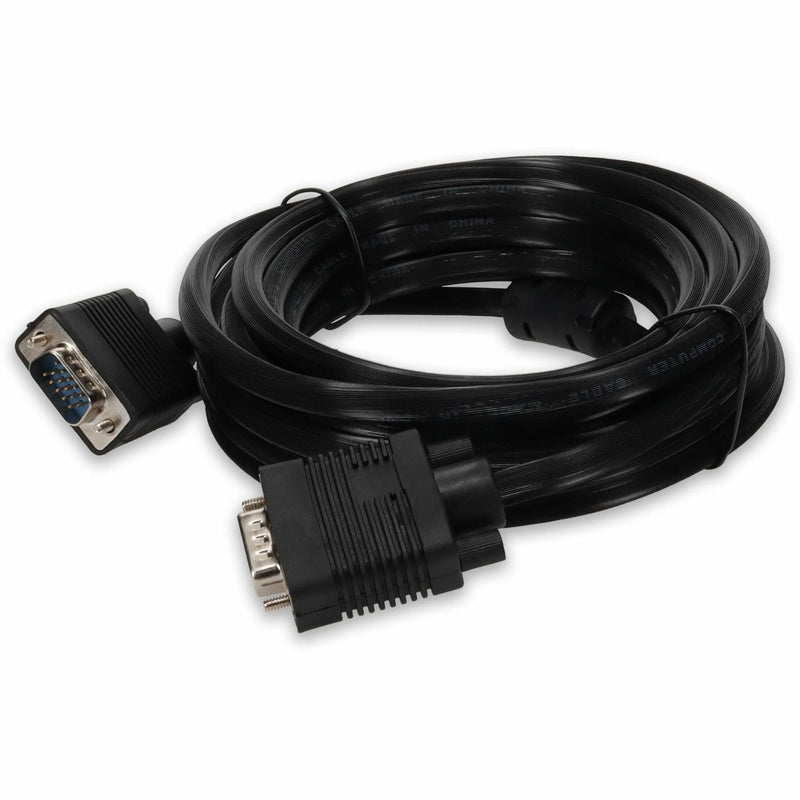 25-foot black VGA cable with male HD-15 connectors showing front angle view