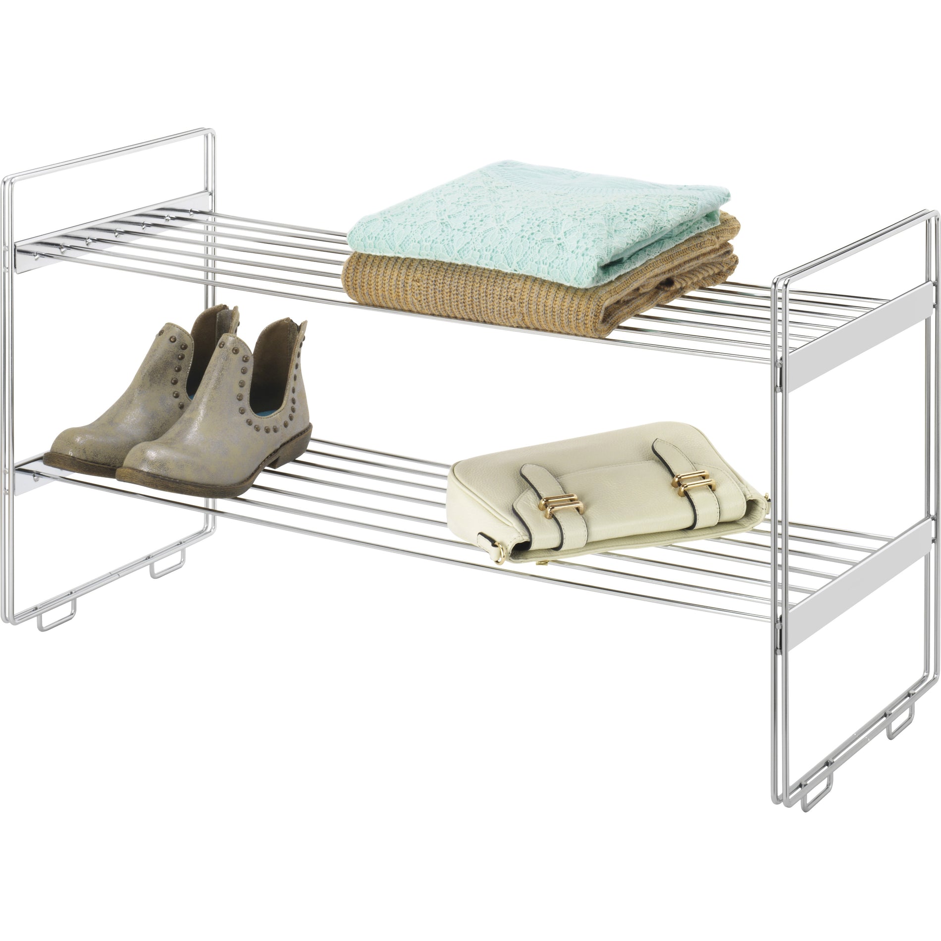 Whitmor 6175-861 Display Rack, Durable, Stackable, Multipurpose, 2 Compartments