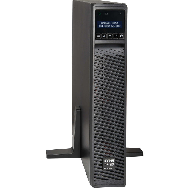 Vertical tower mounting configuration of Tripp Lite SMART1000RMXL2U UPS with display panel