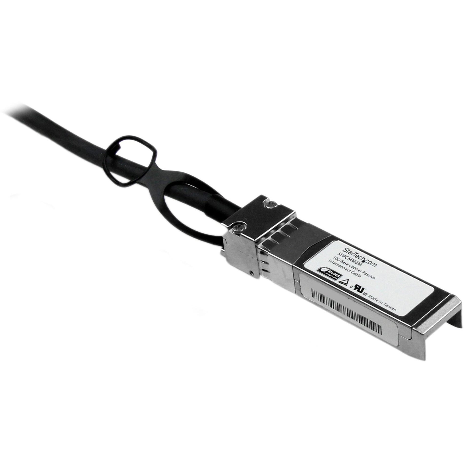 StarTech.com SFPCMM3M 3m Cisco Compatible SFP+ 10-Gigabit Ethernet (10GbE) Twinax Direct Attach Cable, Passive, Hot-swappable, 10 Gbit/s Data Transfer Rate