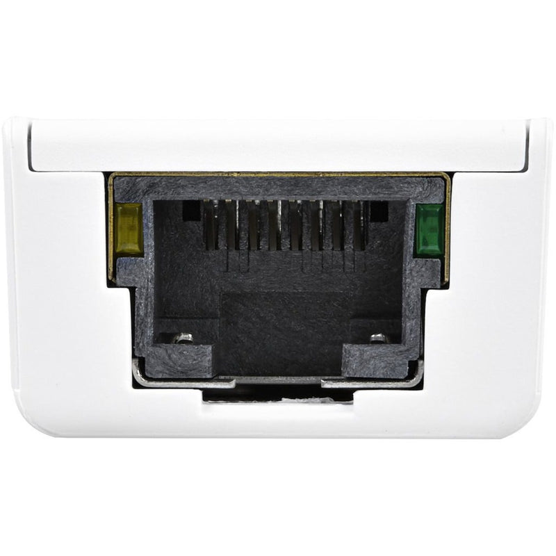 Detailed view of RJ-45 port on StarTech.com Gigabit Ethernet adapter