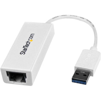 Side view of StarTech.com USB 3.0 Ethernet adapter showing angled connector design