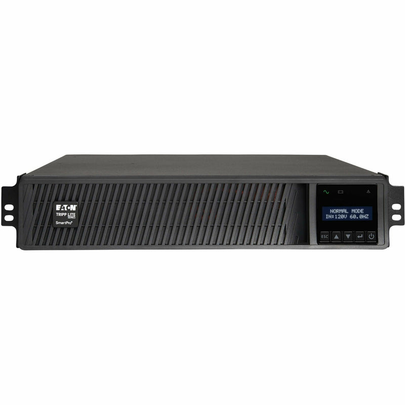 Front view of SMART2200RMXLN UPS showing LCD display with power monitoring information