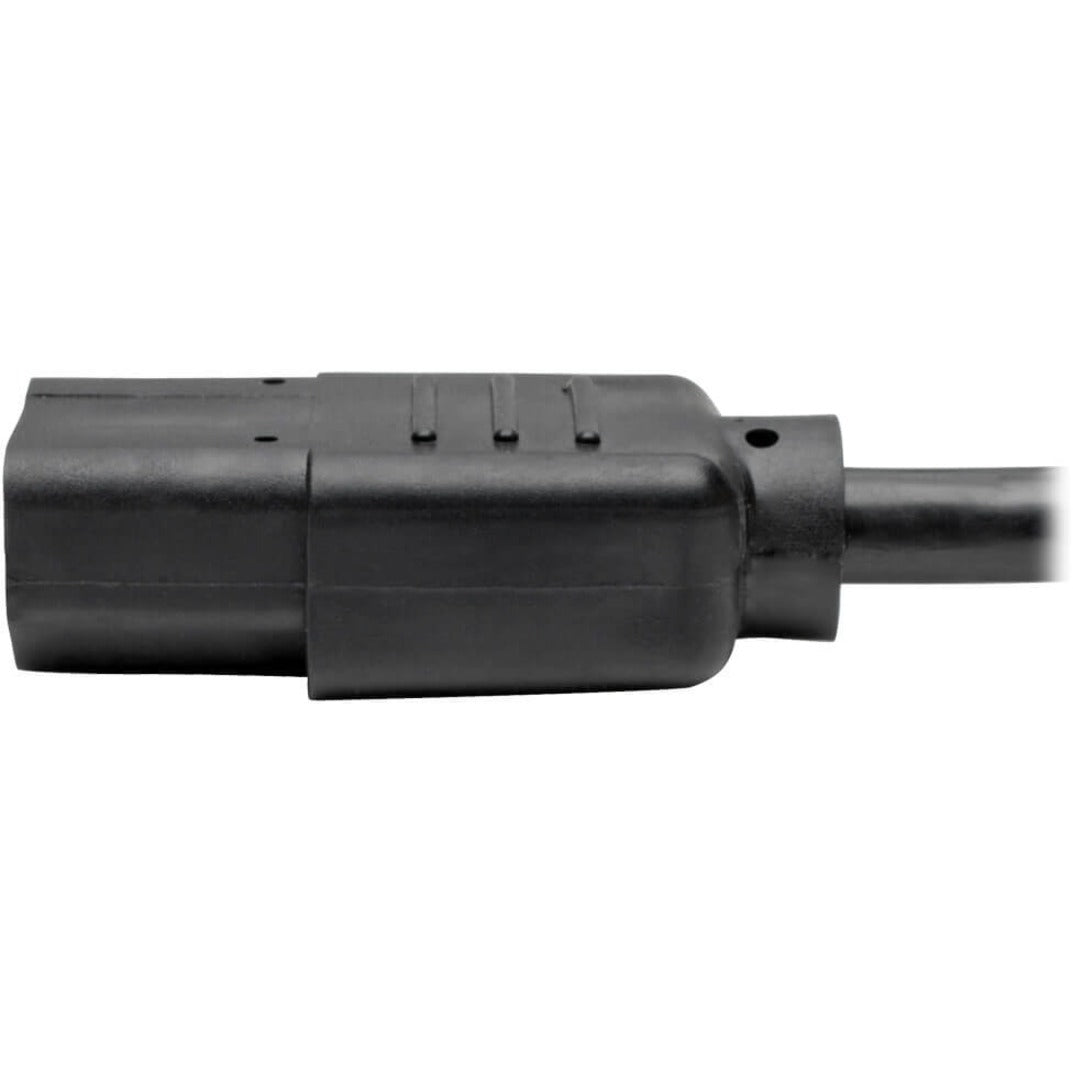 Side view of ergonomic connector design on Tripp Lite P006-015 power cord-alternate-image5