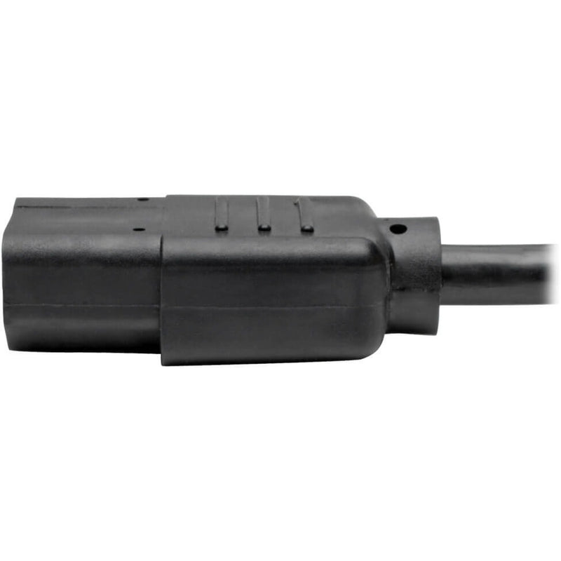 Side view of ergonomic connector design on Tripp Lite P006-015 power cord