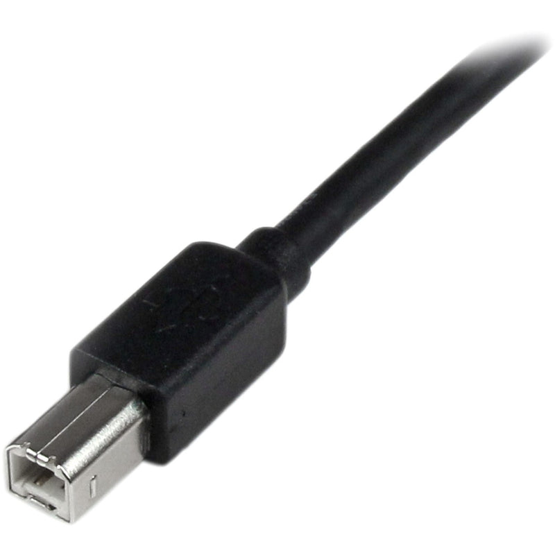 Close-up of USB Type-B connector showing precision engineering