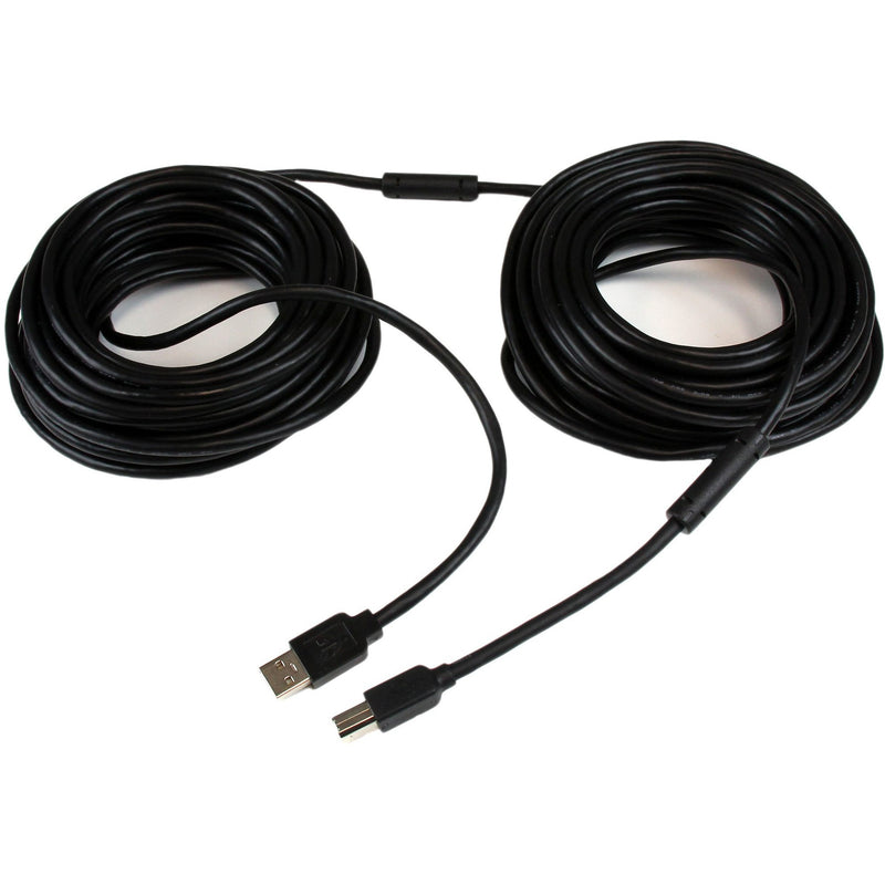 Full length view of 65-foot active USB cable showing extended reach capability